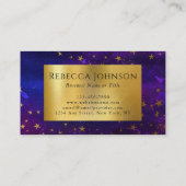 パープルおよび金ゴールドグリッター名刺 名刺 (裏面)