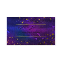 パープルおよび金ゴールドグリッター名刺