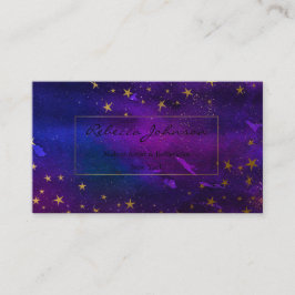 パープルおよび金ゴールドグリッター名刺 名刺
