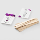 パープルおよび金ゴールドフローラ結婚式 プログラムハンドファン ハンドファン (組立なし)