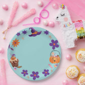 パープルお洒落オレンジキッズハローウィンパーティ ペーパープレート (パーティー)