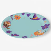 パープルお洒落オレンジキッズハローウィンパーティ ペーパープレート (アングル)