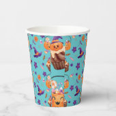 パープルお洒落オレンジキッズハローウィンパーティ 紙コップ (左)