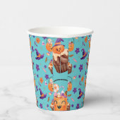 パープルお洒落オレンジキッズハローウィンパーティ 紙コップ (右)