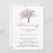 パープルお洒落ツリーベビー賛美ズ 招待状 (正面)