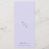 パープルお洒落フローラロマン結婚ティーズ・ディナー メニュー (裏面)