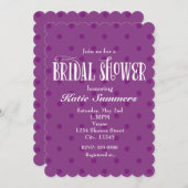 パープルお洒落ポルカBRIDALシャワー招待 招待状 (正面/裏面)