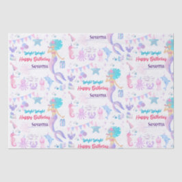 パープルお洒落マーメイドザシー誕生日 薄葉紙