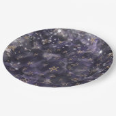 パープルお洒落金ゴールドムーンスターズ赤ちゃんシャワー ペーパープレート (アングル)