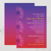 パープルからレッドへのオンブル ダイジー バット ミッツヴァー 招待状 (正面/裏面)