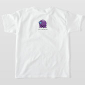 パープルかわいいタコイラストレーション特殊ニーズ Tシャツ (レイダウン裏面)