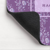 パープルかわいらしと薄紫のかわいらしフローラモノグラム マウスパッド (コーナー)