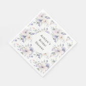 パープルかわいらしアイボリーラベンダーフラワーズブライダルシャワー スタンダードランチョンナプキン (角)