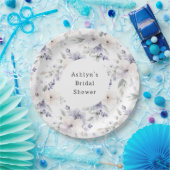 パープルかわいらしアイボリーラベンダーフラワーズブライダルシャワー ペーパープレート (パーティー)