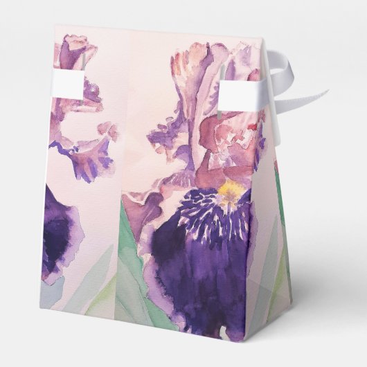 パープルかわいらしアイリスフローラお誕生日ケーキお気に入りボックス フェイバーボックス (裏面サイド)