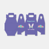 パープルかわいらしイースターバニー耳フローラシックパーティー フェイバーボックス (折り畳みなし)