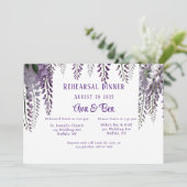 パープルかわいらしウィステリアリハーサルディナー 招待状 (スタンド正面)