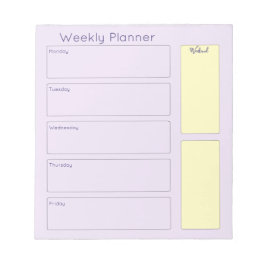 パープルかわいらしウィークリープランナー ノートパッド