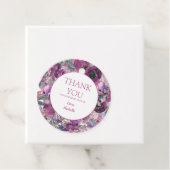 パープルかわいらしウォーター色フローラ誕生日ありがとう フェイバータグ (インサイチュ)