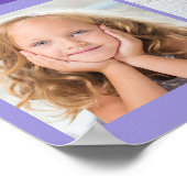 パープルかわいらしカスタムキッドフォトバースデーパーティー ポスター (角)