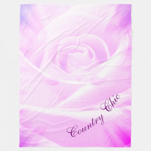 パープルかわいらしカントリーシックデザイン フリースブランケット (正面)