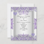 パープルかわいらしキンセアニェラパーティーティアラハート 招待状 (裏面)