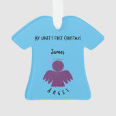 パープルかわいらしグリッターエンジェルオーナメント オーナメント (裏面)