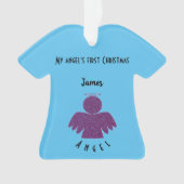 パープルかわいらしグリッターエンジェルオーナメント オーナメント (正面)