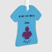 パープルかわいらしグリッターエンジェルオーナメント オーナメント (正面)