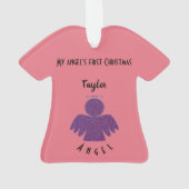 パープルかわいらしグリッターエンジェル オーナメント (裏面)