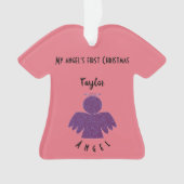 パープルかわいらしグリッターエンジェル オーナメント (正面)