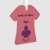 パープルかわいらしグリッターエンジェル オーナメント (正面)