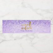パープルかわいらしグリッター、スウィート16 ペットボトルラベル (シングルラベル)