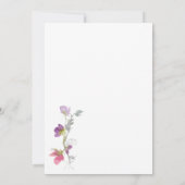 パープルかわいらしスイートピー結婚式招待状 招待状 (裏面)