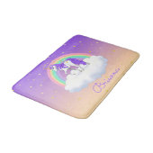 パープルかわいらしスウィートドリームレインボーユニコーン バスマット (アングル)