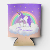 パープルかわいらしスウィートドリームレインボーユニコーン 缶クーラー (正面)