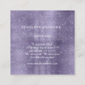 パープルかわいらしスパークル美しいスタイリスト スクエア名刺 (裏面)