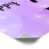 パープルかわいらしスパークル70誕生日名 ポスター (角)