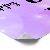 パープルかわいらしスパークル80誕生日名 ポスター (角)