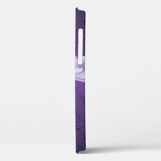 パープルかわいらしダマスク Case-Mate iPhoneケース (裏面 / 左)