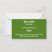 パープルかわいらしチスルガーデンフラワー招待状 ノートカード (裏面)