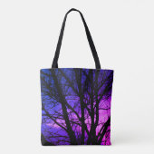 パープルかわいらしツリーバッグ トートバッグ (裏面)
