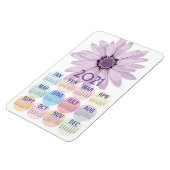 パープルかわいらしデイジー | カスタム 2021カレンダー マグネット (左側)