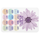 パープルかわいらしデイジー | カスタム 2021カレンダー マグネット (横)