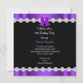 パープルかわいらしハイヒール誕生日パーティー 招待状 (裏面)