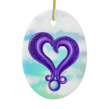 パープルかわいらしハートオーナメント