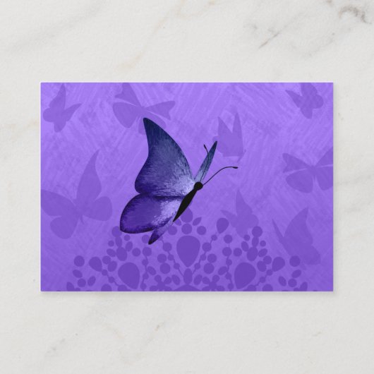 パープルかわいらしバタフライクインセエーネラRSVPカード アドバイスカード (裏面)