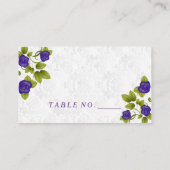 パープルかわいらしバラフラワー座席表 プレイスカード (裏面)