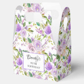 パープルかわいらしバラフローラ90誕生日 フェイバーボックス (オープン)