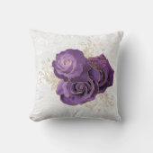 パープルかわいらしバラフローラ クッション (正面)